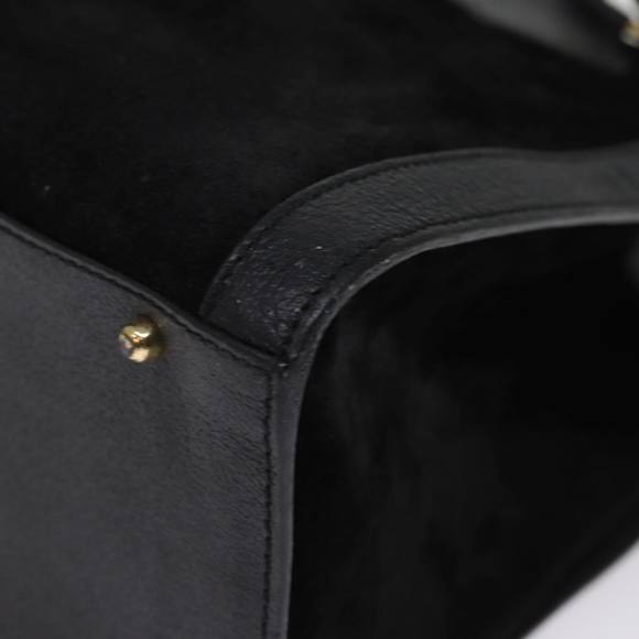 GUCCI Bamboo Tote Bag Suede Black 002 1186 0260 Auth 74664 - Picture 14 of 16